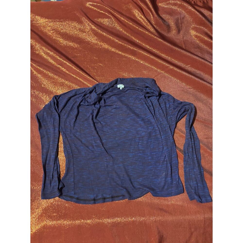 Splendid Cardigan Womens M Lightweight Open Front Long Sleeve Space Dye Blue